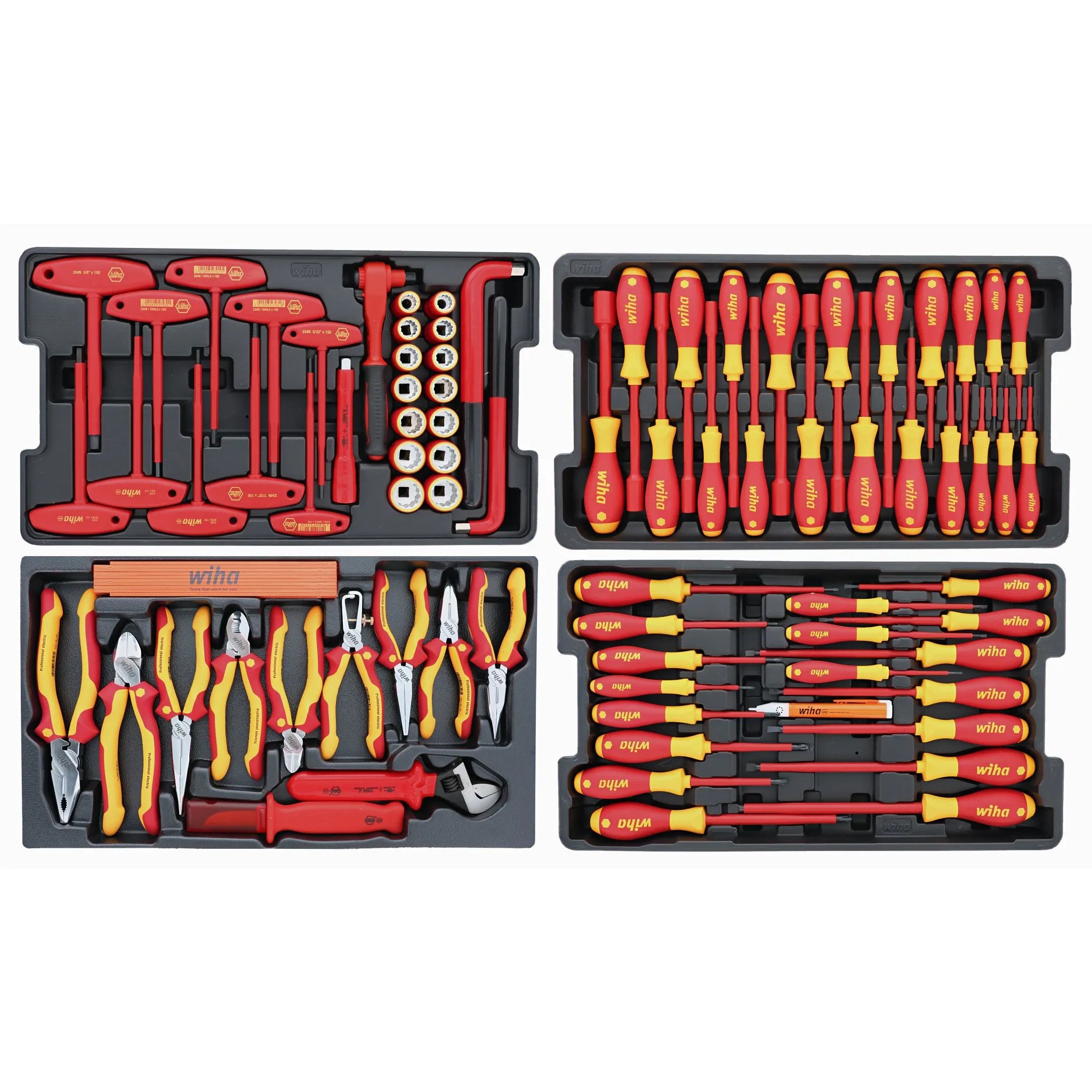 112 Piece Master Electrician's Insulated Tools Set In Rolling Hard Case