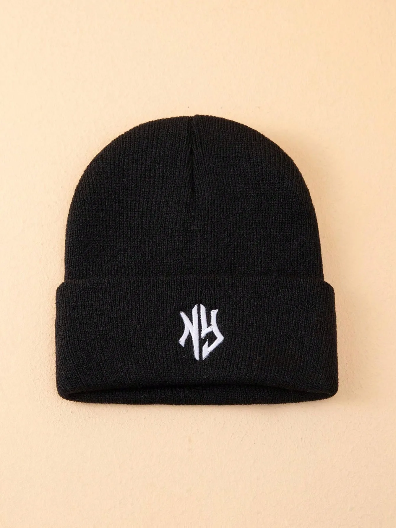 1pc Or 2pcs Men's Embroidered 3D Letter Pattern Knitted Beanie Hat, Suitable For Fall/Winter