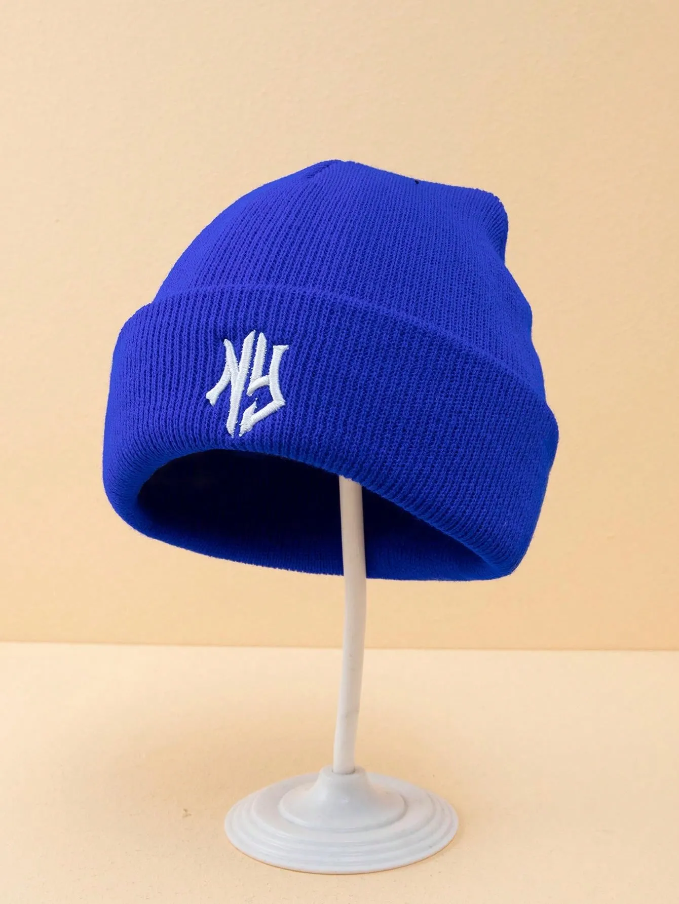 1pc Or 2pcs Men's Embroidered 3D Letter Pattern Knitted Beanie Hat, Suitable For Fall/Winter