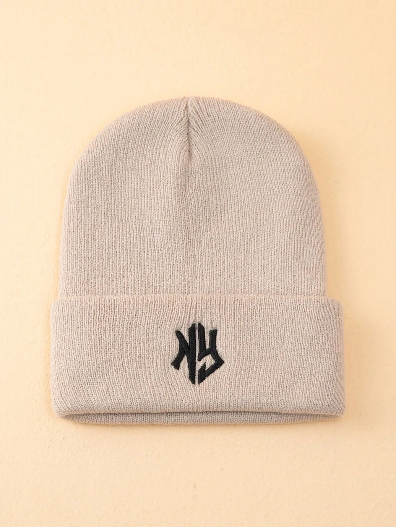 1pc Or 2pcs Men's Embroidered 3D Letter Pattern Knitted Beanie Hat, Suitable For Fall/Winter