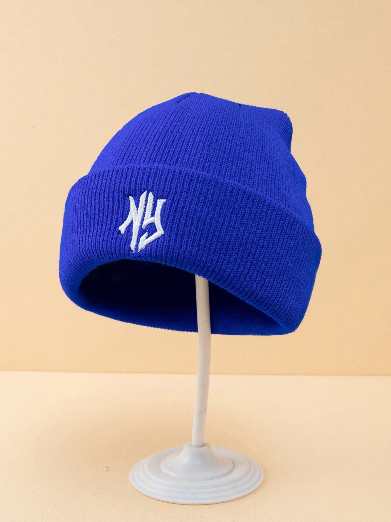 1pc Or 2pcs Men's Embroidered 3D Letter Pattern Knitted Beanie Hat, Suitable For Fall/Winter
