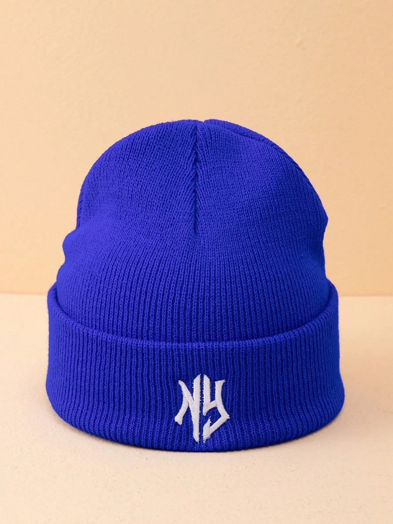 1pc Or 2pcs Men's Embroidered 3D Letter Pattern Knitted Beanie Hat, Suitable For Fall/Winter