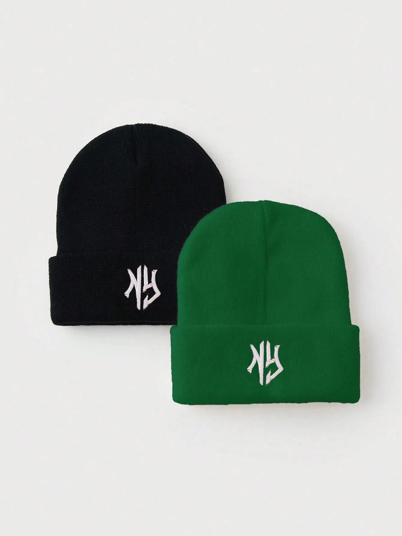 1pc Or 2pcs Men's Embroidered 3D Letter Pattern Knitted Beanie Hat, Suitable For Fall/Winter