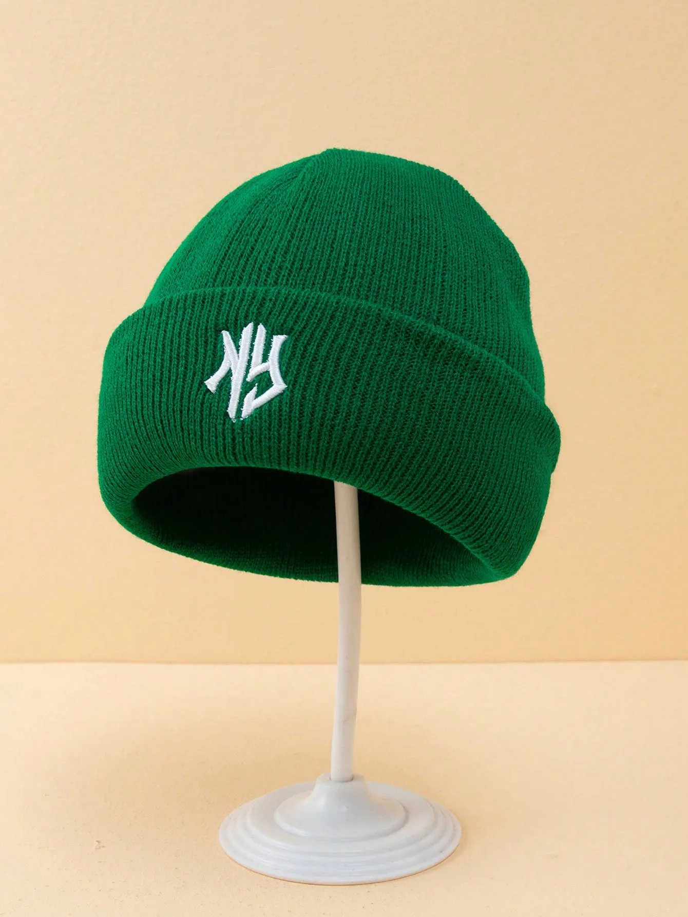 1pc Or 2pcs Men's Embroidered 3D Letter Pattern Knitted Beanie Hat, Suitable For Fall/Winter