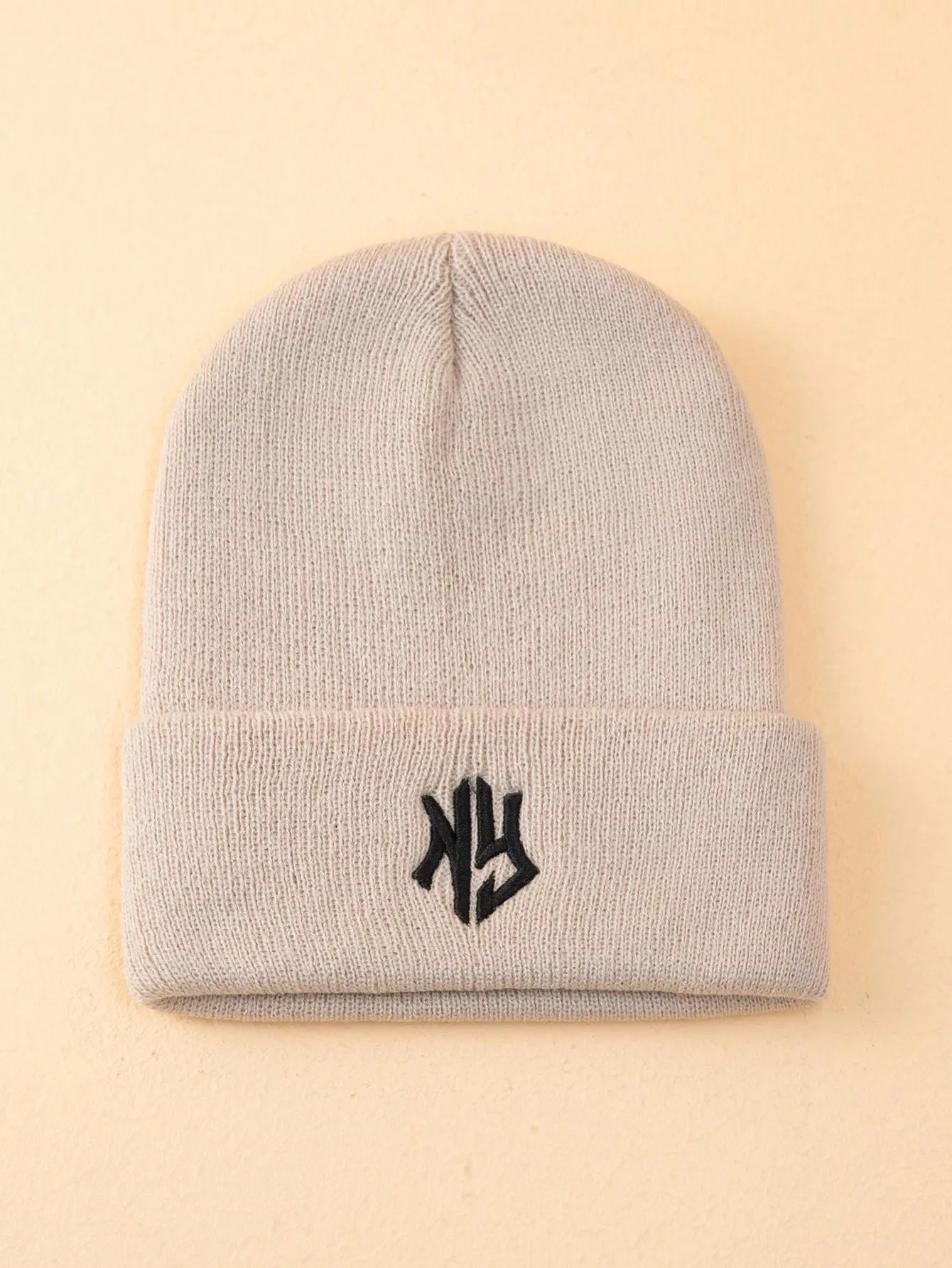1pc Or 2pcs Men's Embroidered 3D Letter Pattern Knitted Beanie Hat, Suitable For Fall/Winter