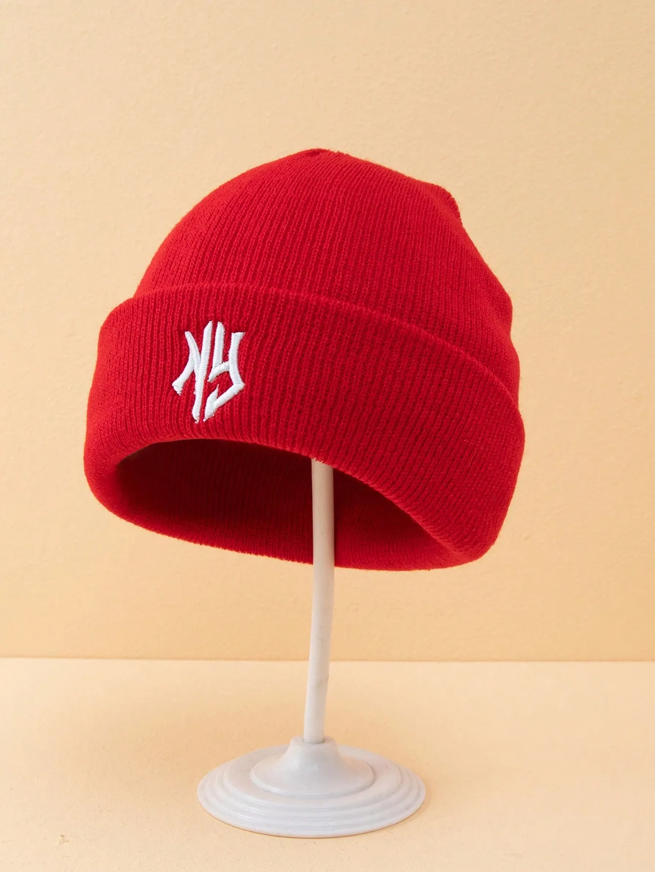 1pc Or 2pcs Men's Embroidered 3D Letter Pattern Knitted Beanie Hat, Suitable For Fall/Winter