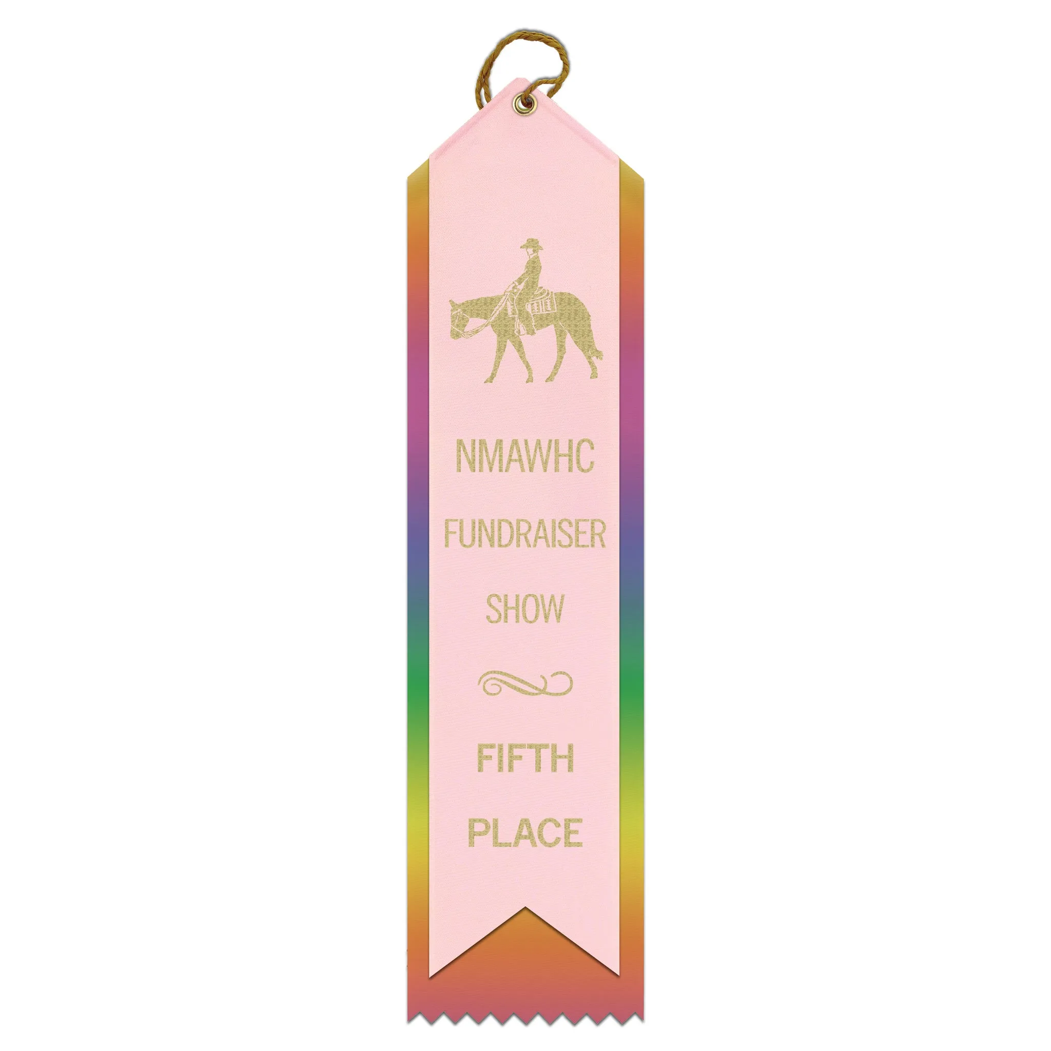 2-1/2" X 10" Custom Rainbow Point Top 2 Layered Ribbon