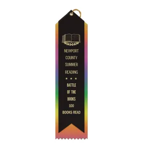 2-1/2" X 10" Custom Rainbow Point Top 2 Layered Ribbon