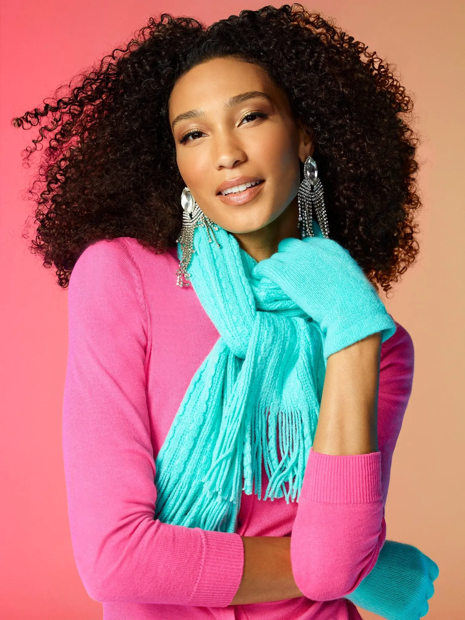 2-Piece Cable-Knit Scarf & Gloves Set