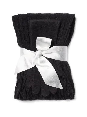 2-Piece Cable-Knit Scarf & Gloves Set
