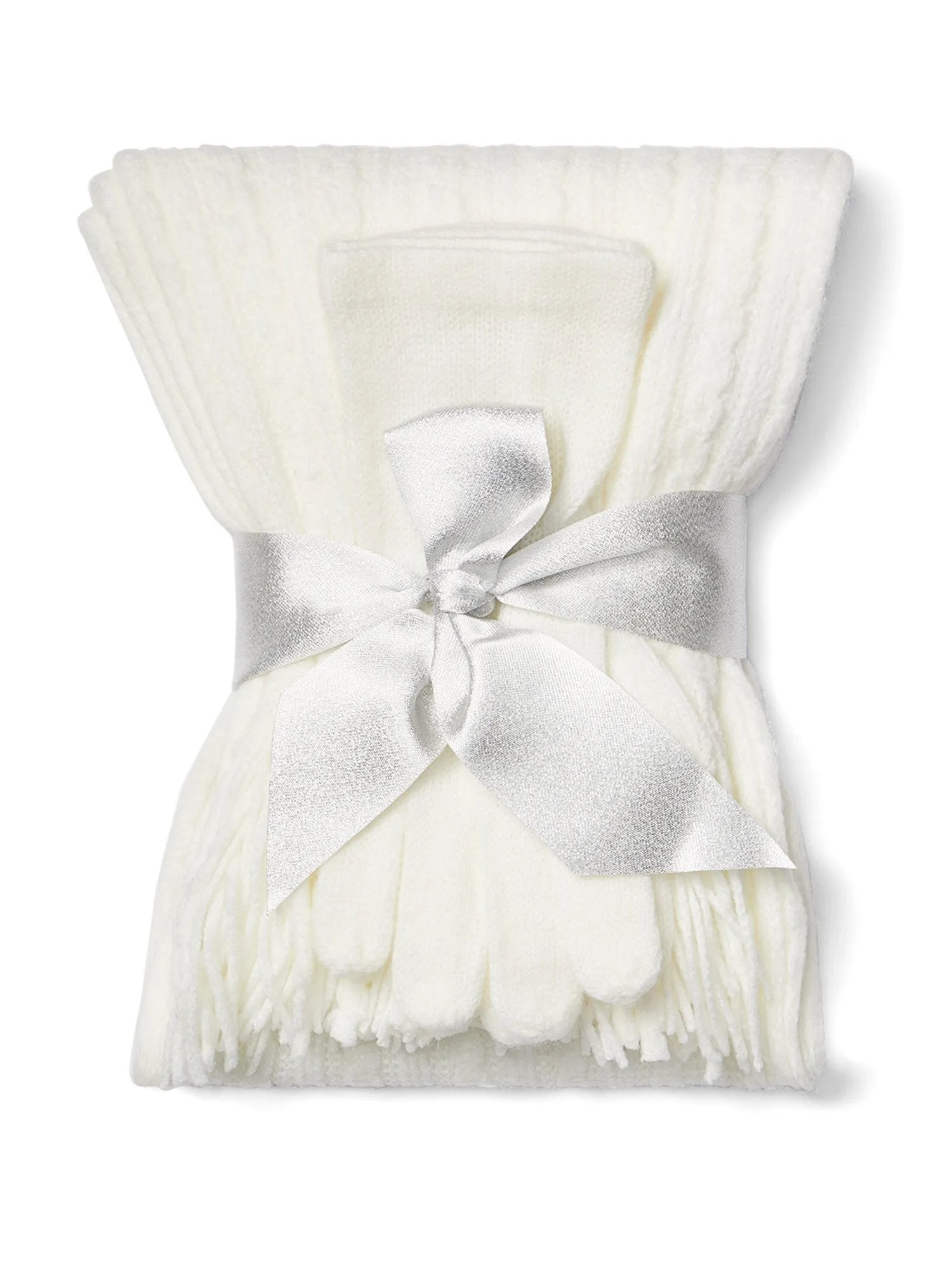 2-Piece Cable-Knit Scarf & Gloves Set