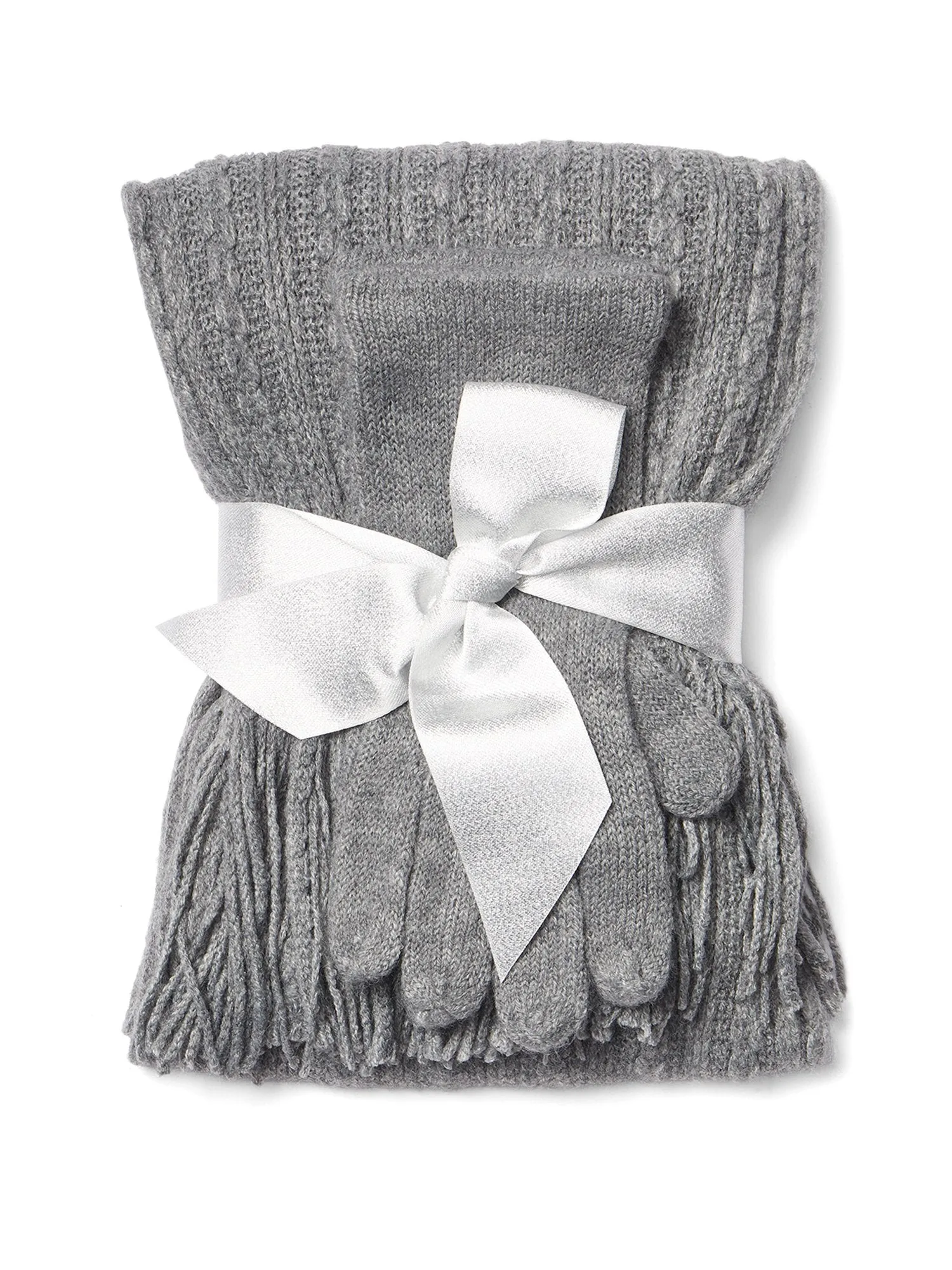 2-Piece Cable-Knit Scarf & Gloves Set