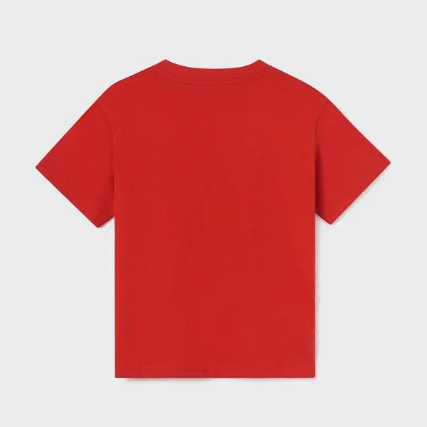 2 PIECES RED AND WHITE SHORT SLEEVE T-SHIRT SET FOR BOYS