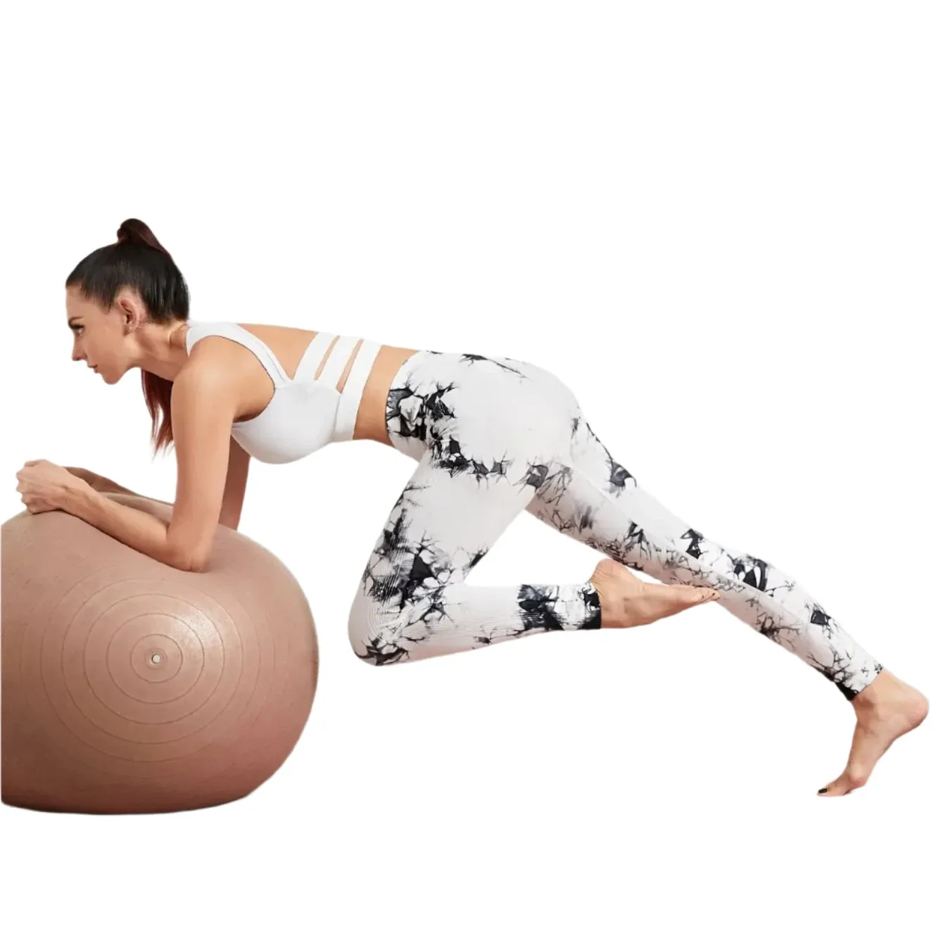 47-Color Tie-Dye Marbled Yoga Pants – High-Waist Seamless Fitness Leggings for Women