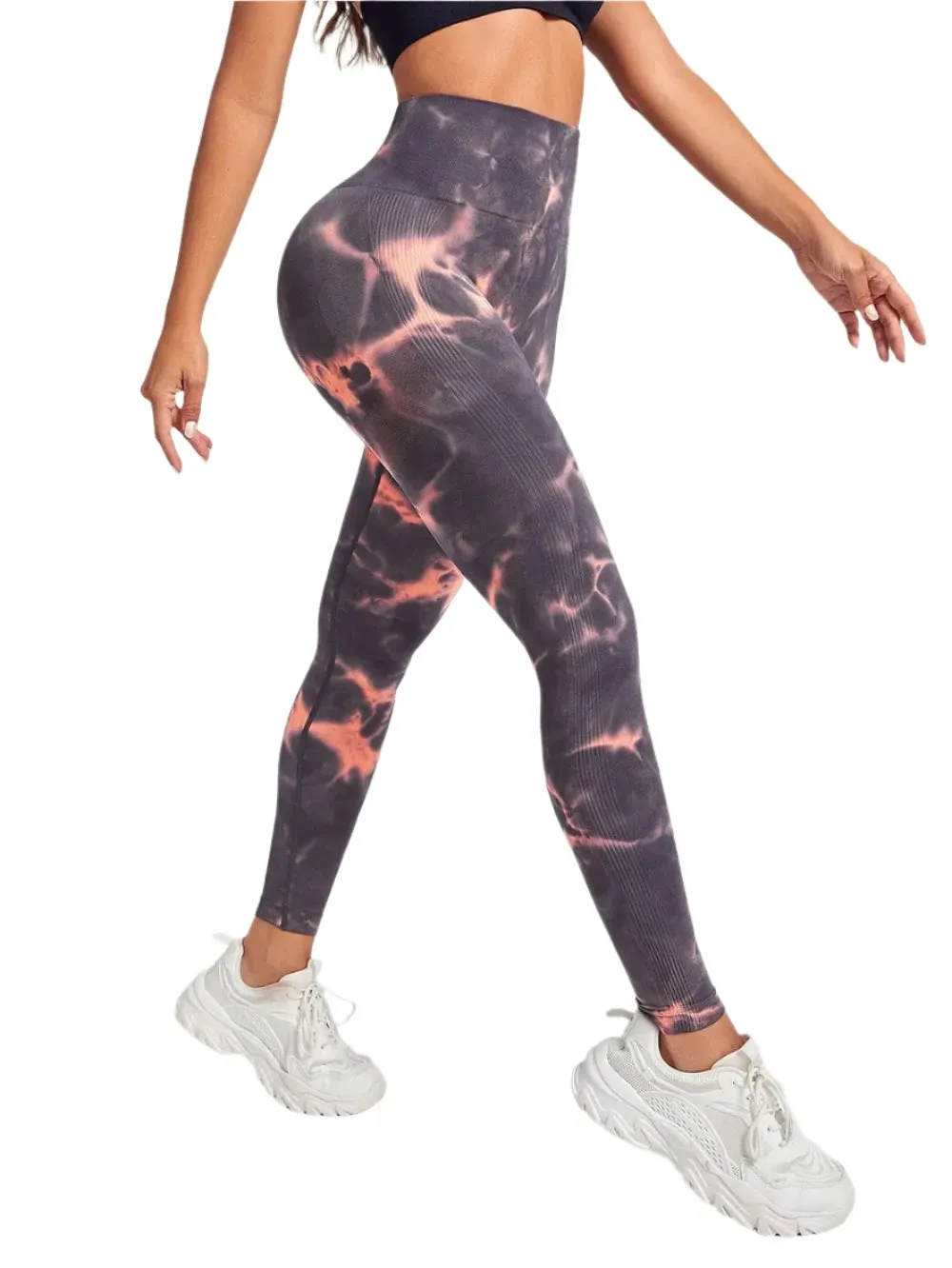 47-Color Tie-Dye Marbled Yoga Pants – High-Waist Seamless Fitness Leggings for Women