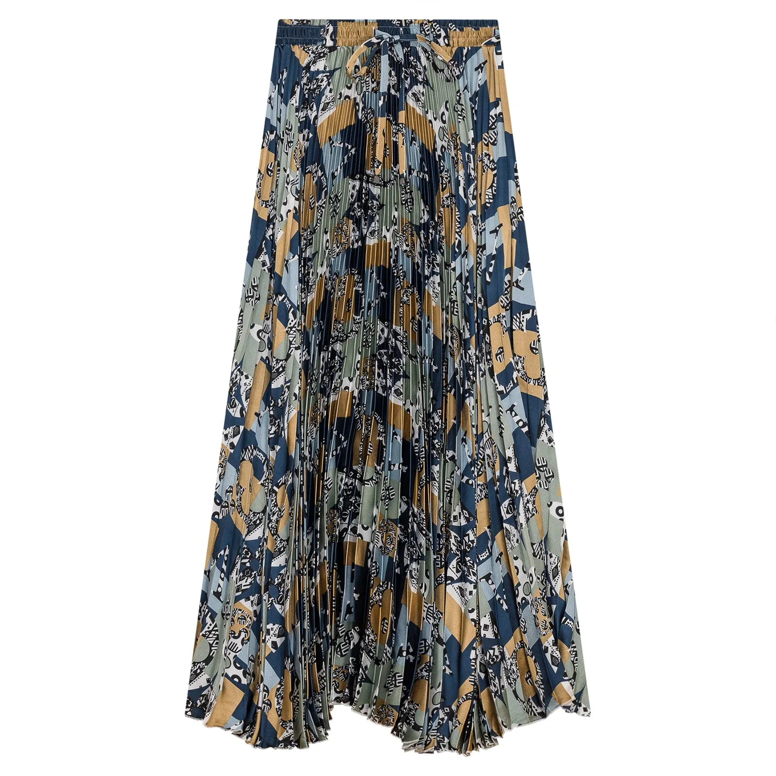 Accordian Pleated Printed Skirt