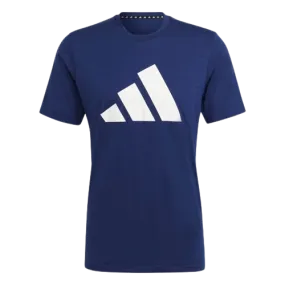 ADIDAS TRAIN ESSENTIALS FEELREADY LOGO TRAINING TEE - MENS -DARK BLUE