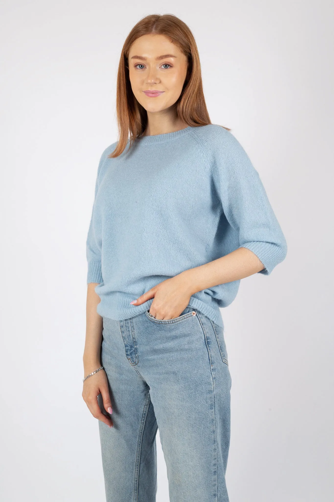 Aimeé Mohair 2/4 Pullover - Powder Blue