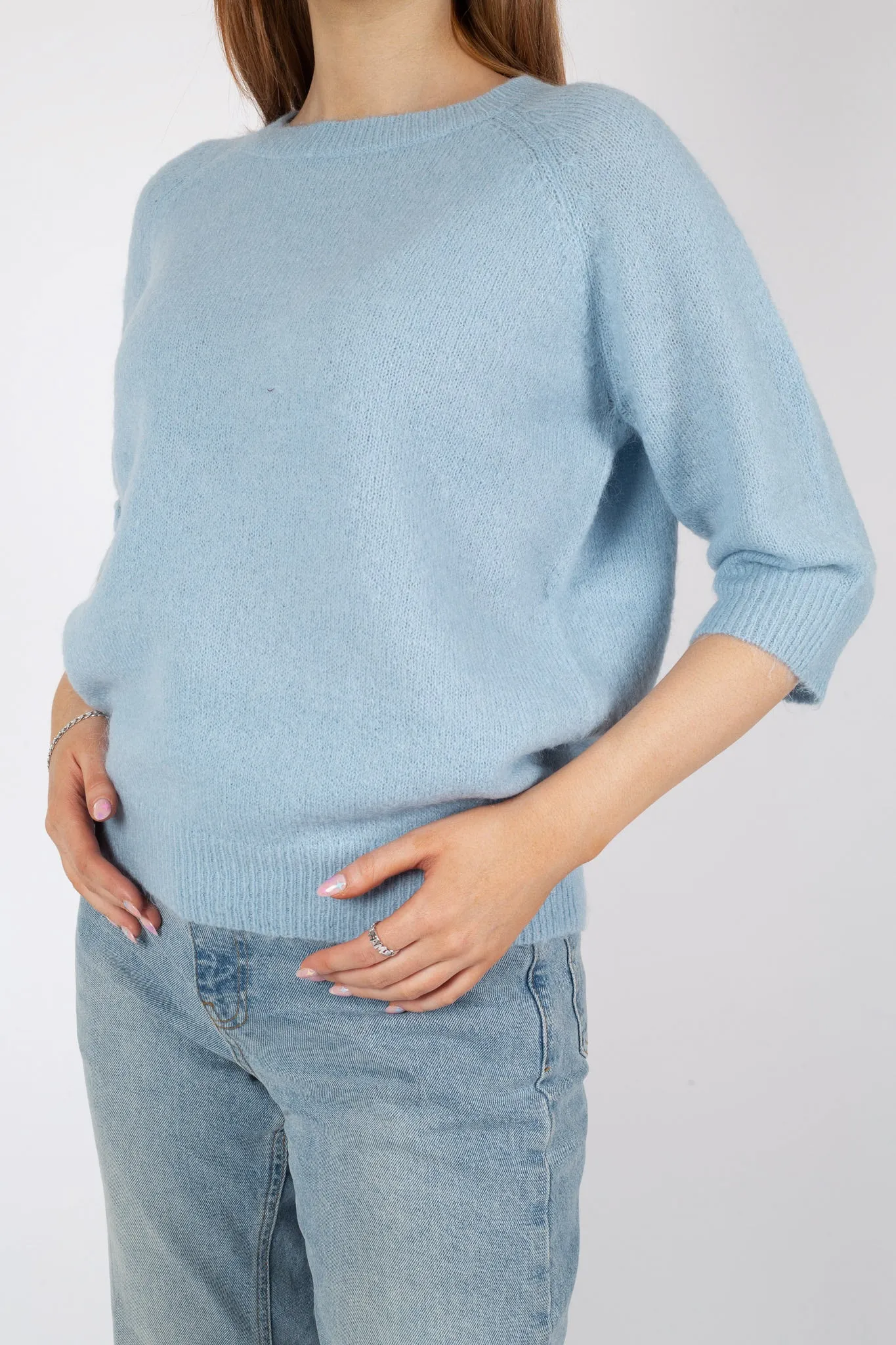 Aimeé Mohair 2/4 Pullover - Powder Blue