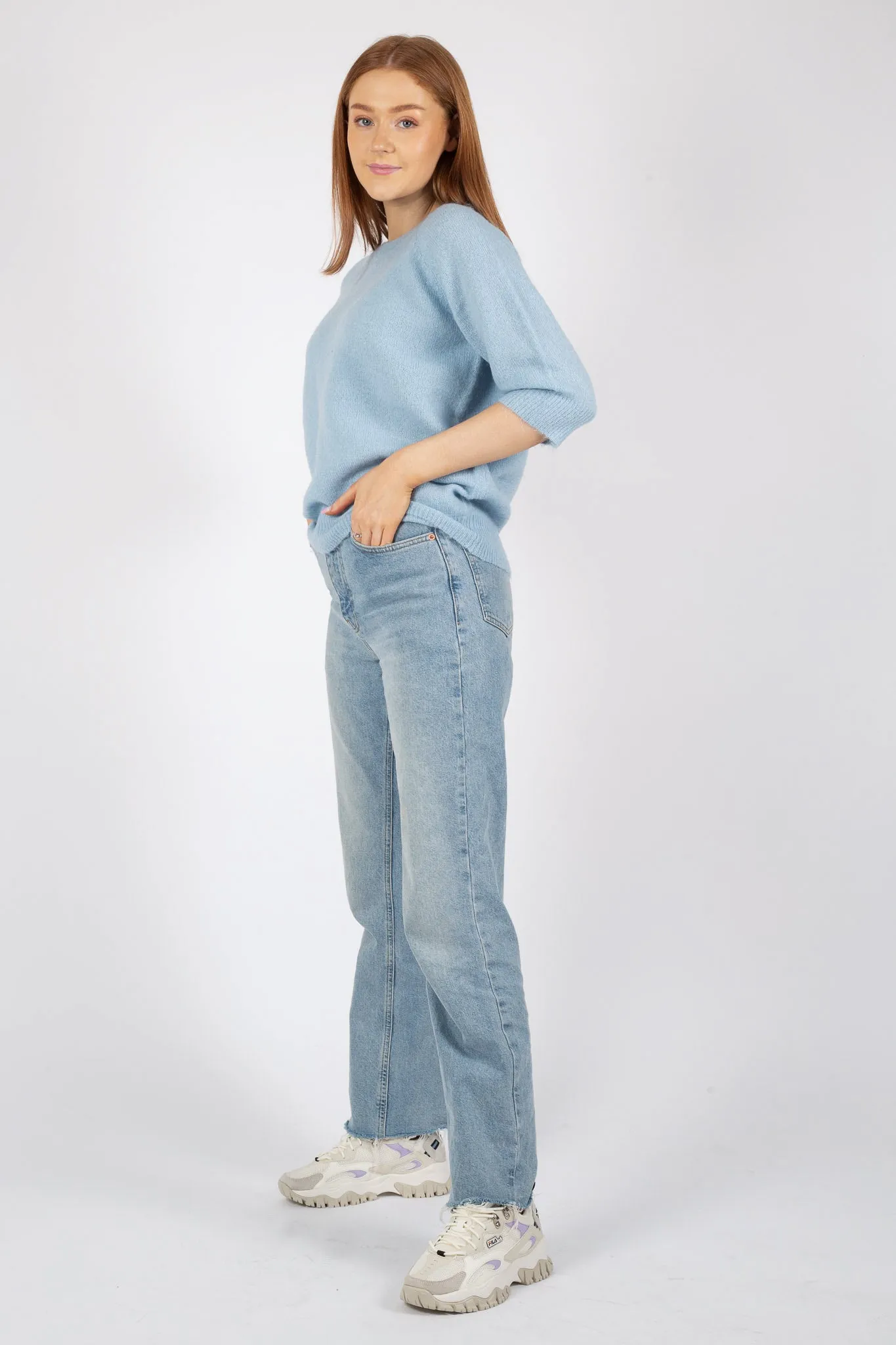 Aimeé Mohair 2/4 Pullover - Powder Blue