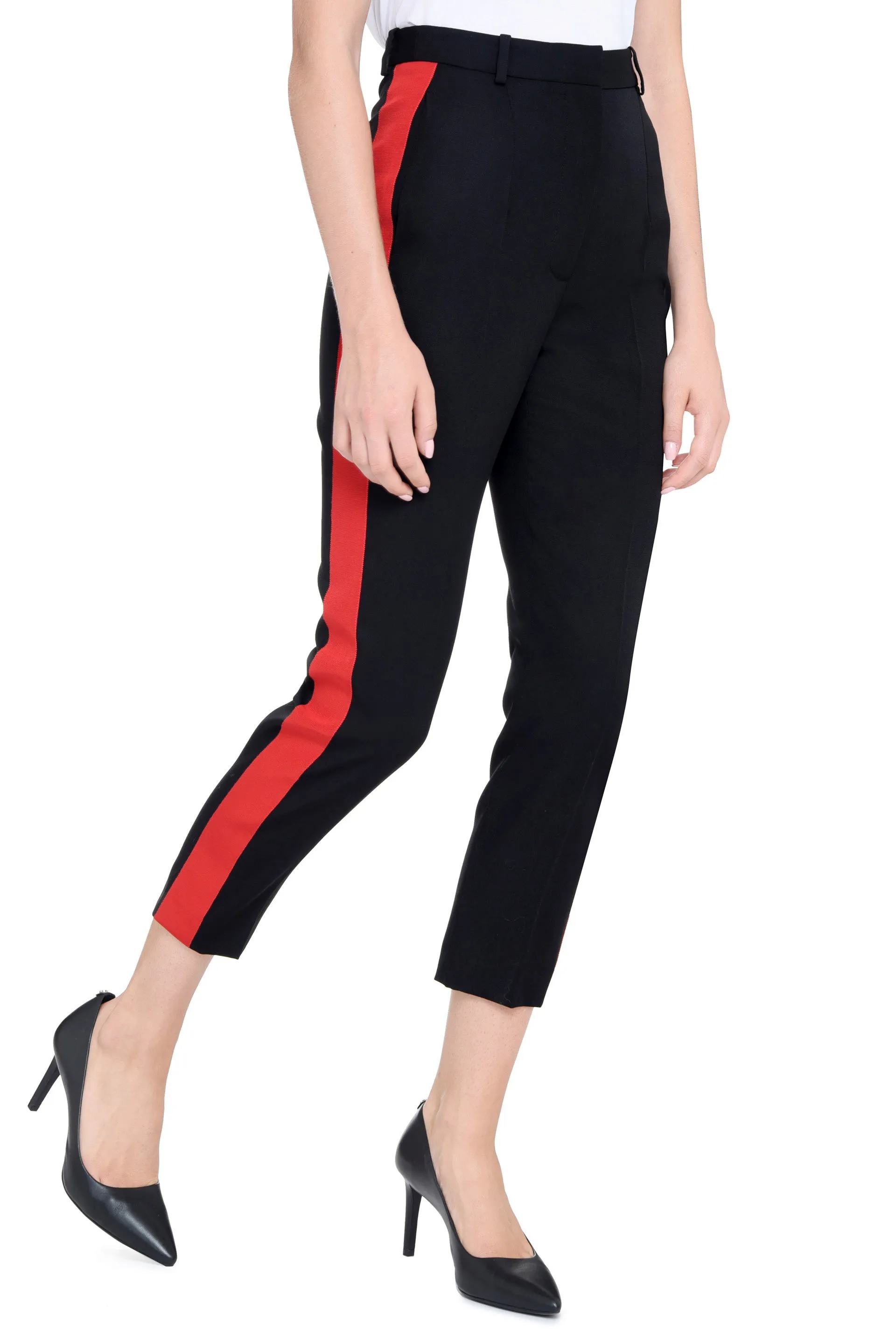 Alexander McQueen High Waist Side-Panel Tailored Trousers