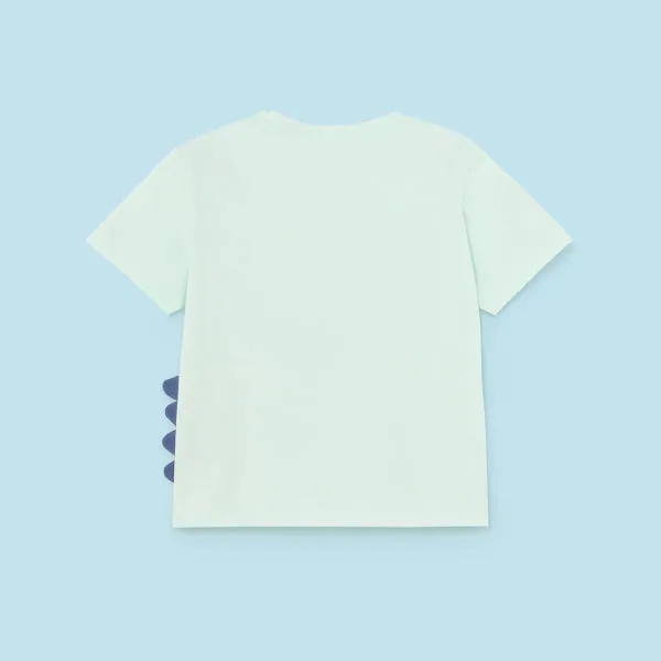 AQUA SHORT SLEEVE T-SHIRT WITH GRAPHIC PRINT FOR BABY BOYS