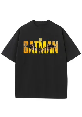 Batman Inspired Printed Oversized Unisex Round Neck Cotton T-shirt