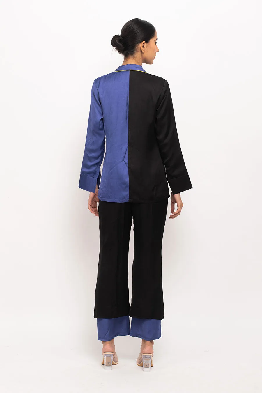 Black-Blue Blazer Set