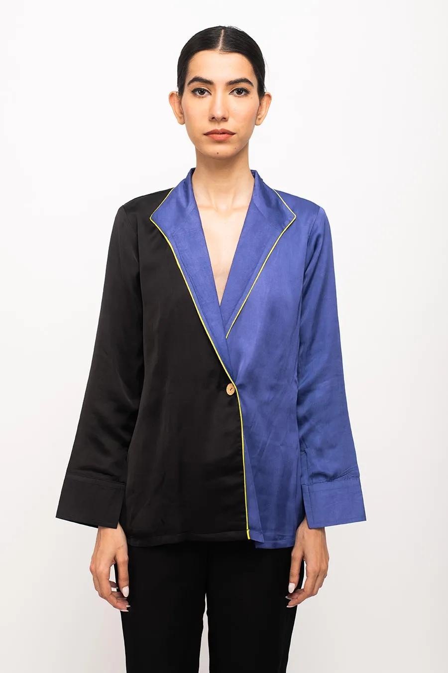 Black-Blue Blazer Set