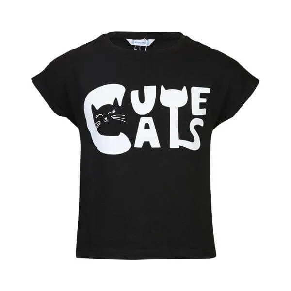 BLACK GRAPHIC SHORT SLEEVE T-SHIRT