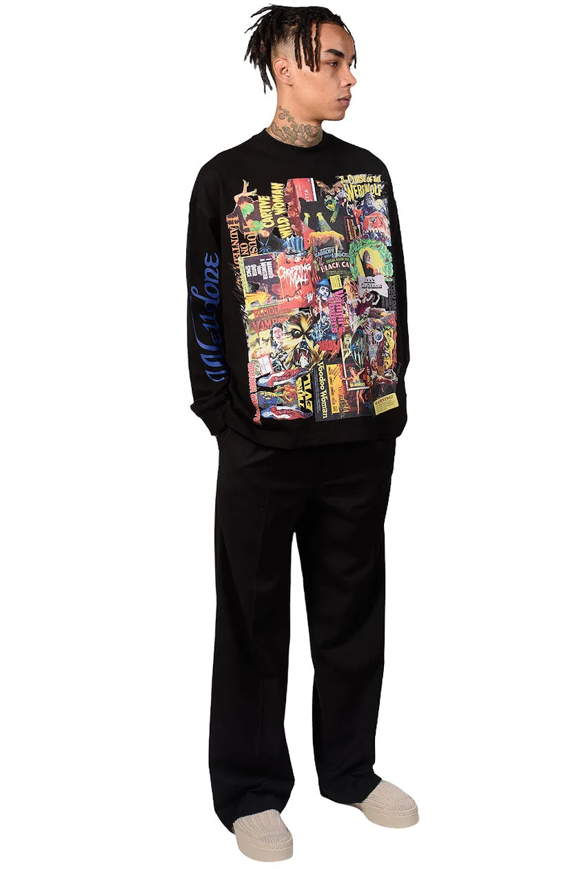 Black horror Collage T-shirt