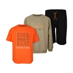 BOYS 3-PIECE SHORT SLEEVE TSHIRT SET - MULITICOLOR