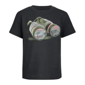 BOYS BLACK GRAPHIC SHORT SLEEVE T-SHIRT