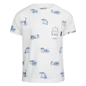 BOYS WHITE GRAPHIC SHORT SLEEVE TSHIRT