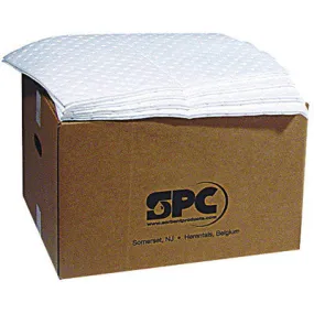 Brady 15" X 19" SPC SXT Top Layer Blue And Bottom Layer White 3-Ply Meltblown Polypropylene Perforated Double Sided Heavy Weight Sorbent Pad