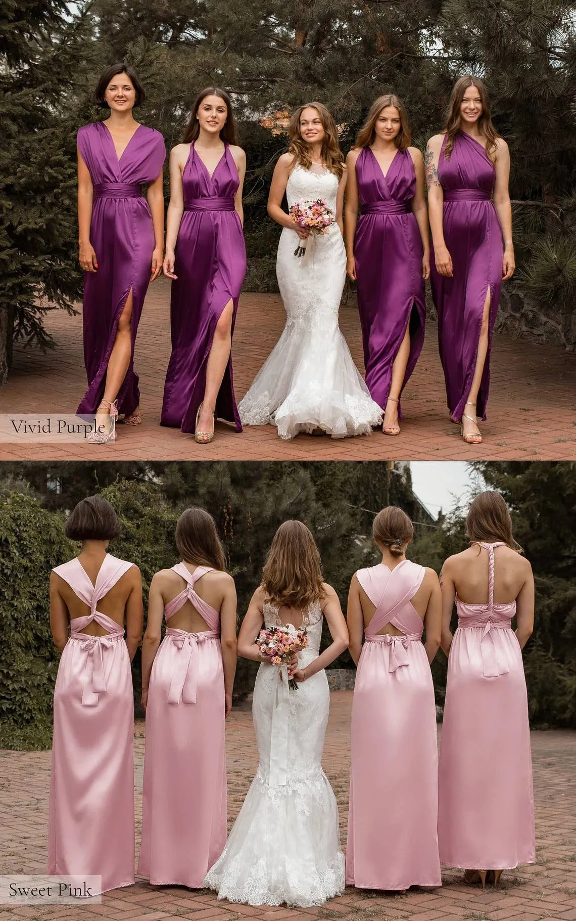 Bridesmaid Dress  / Satin Infinity Multiway Wrap Dresses