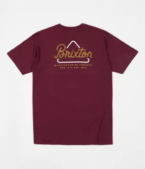 Brixton Newbury T-Shirt - Burgundy
