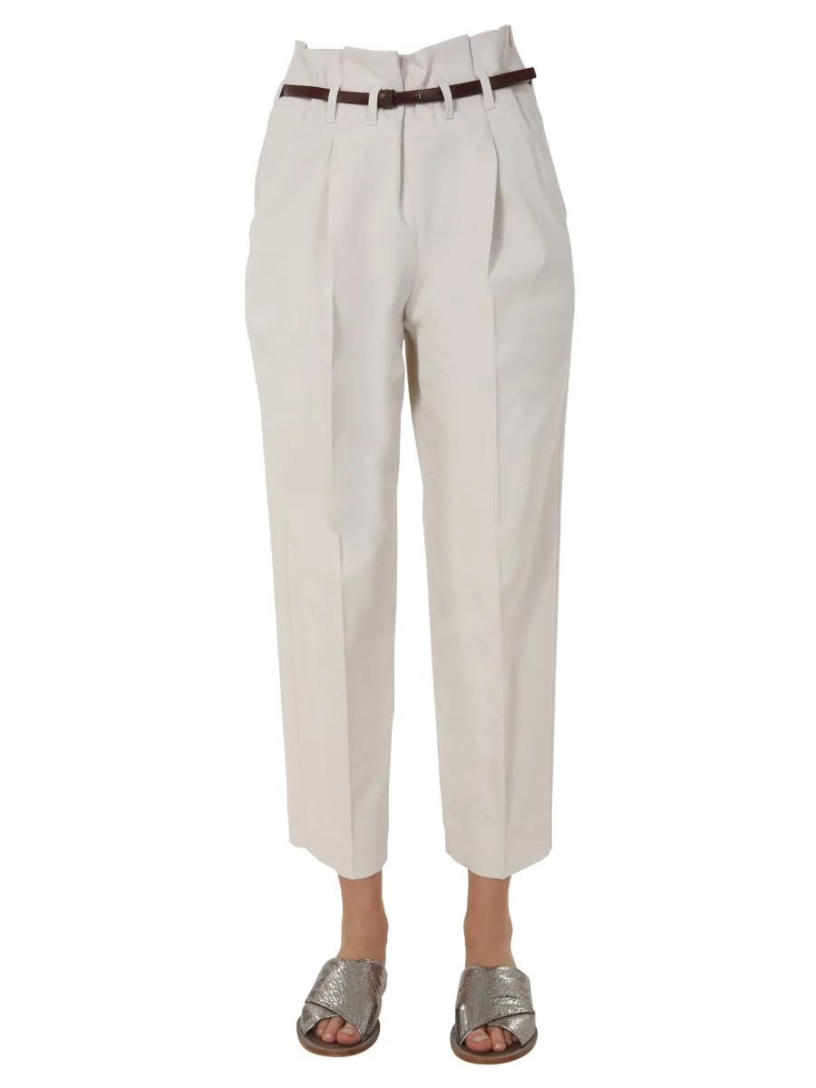 Brunello Cucinelli Belted High Waist Trousers