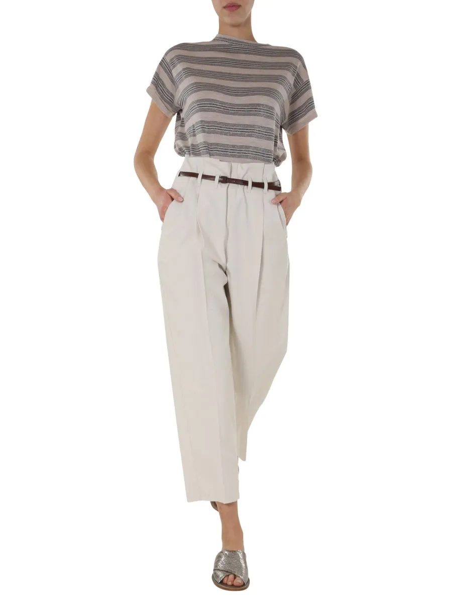 Brunello Cucinelli Belted High Waist Trousers