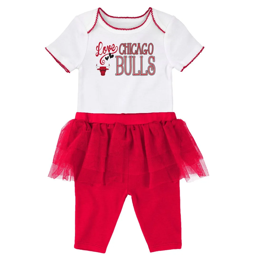 Bulls Baby Girl Creeper and Tutu Leggings