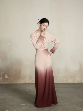 Cache-Coeur Gradation Long Wrap Dress