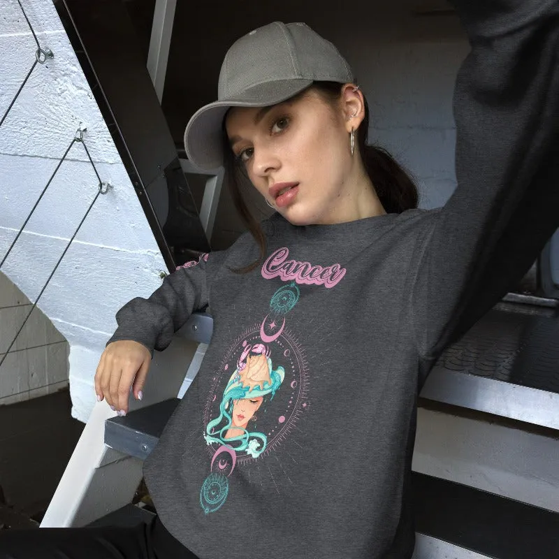 Cancer Zodiac Crewneck Pullover Sweatshirt