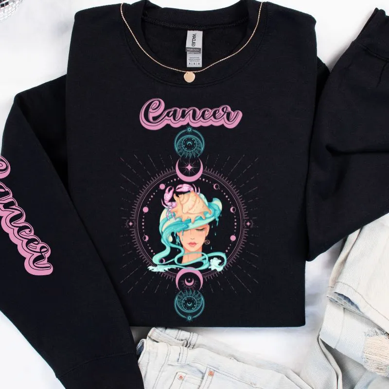 Cancer Zodiac Crewneck Pullover Sweatshirt