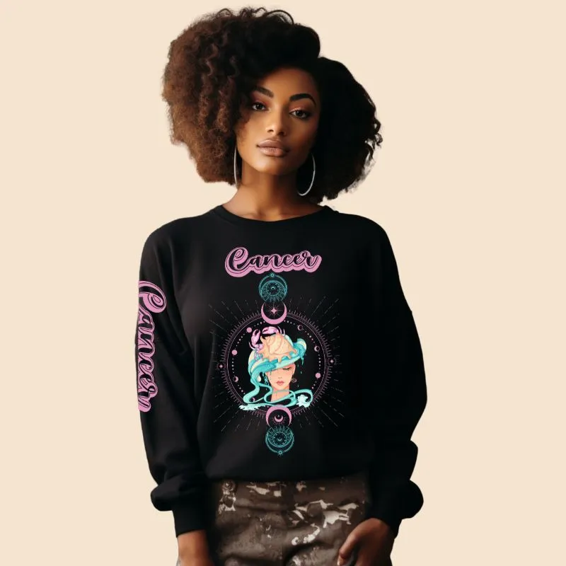 Cancer Zodiac Crewneck Pullover Sweatshirt
