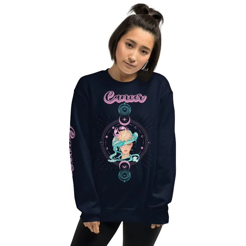 Cancer Zodiac Crewneck Pullover Sweatshirt