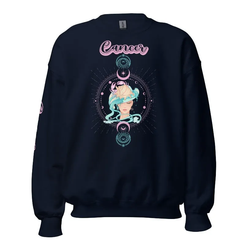 Cancer Zodiac Crewneck Pullover Sweatshirt