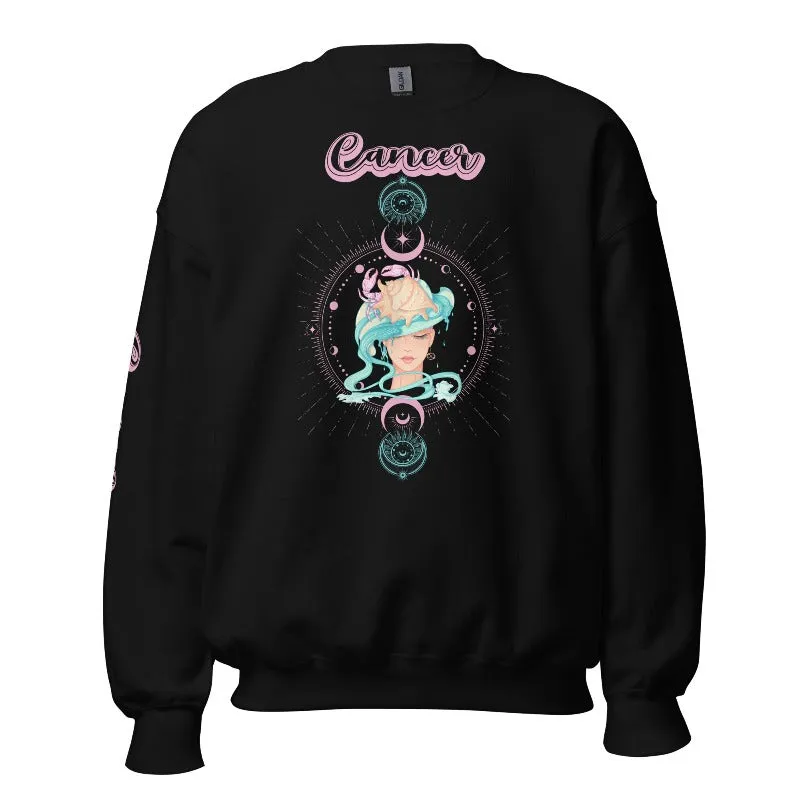 Cancer Zodiac Crewneck Pullover Sweatshirt