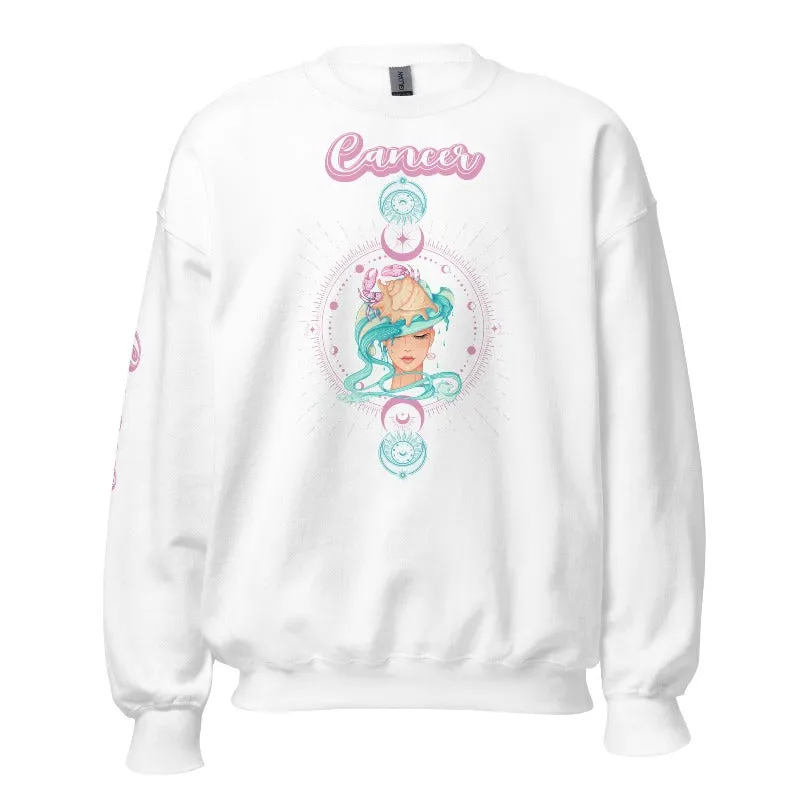 Cancer Zodiac Crewneck Pullover Sweatshirt