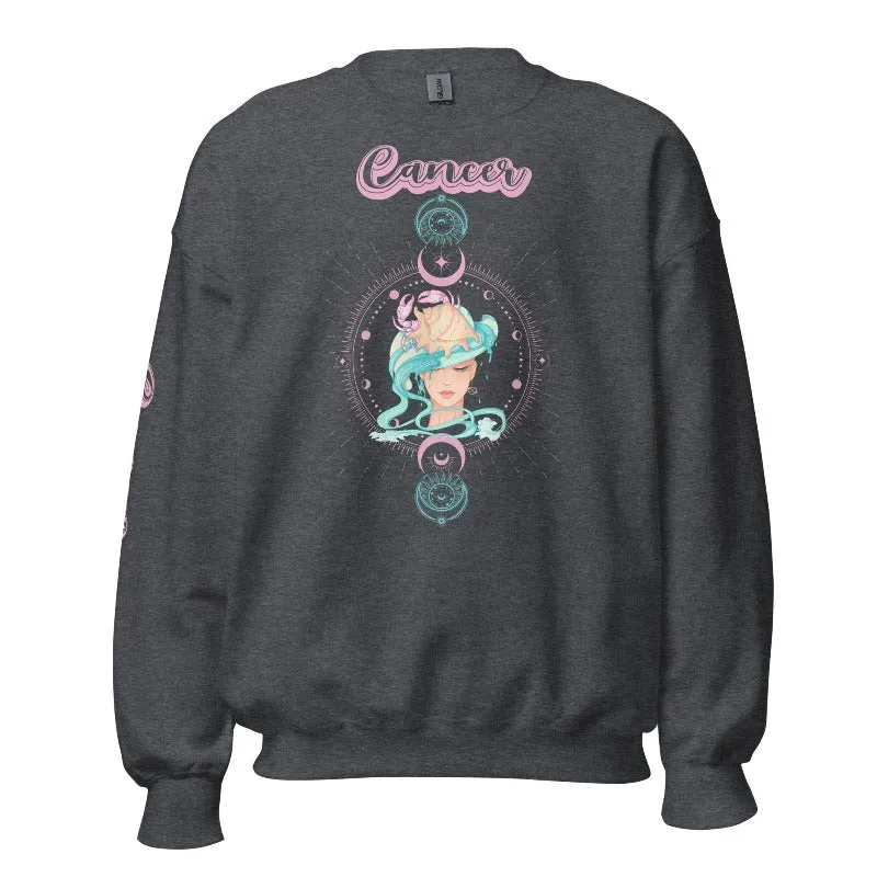 Cancer Zodiac Crewneck Pullover Sweatshirt