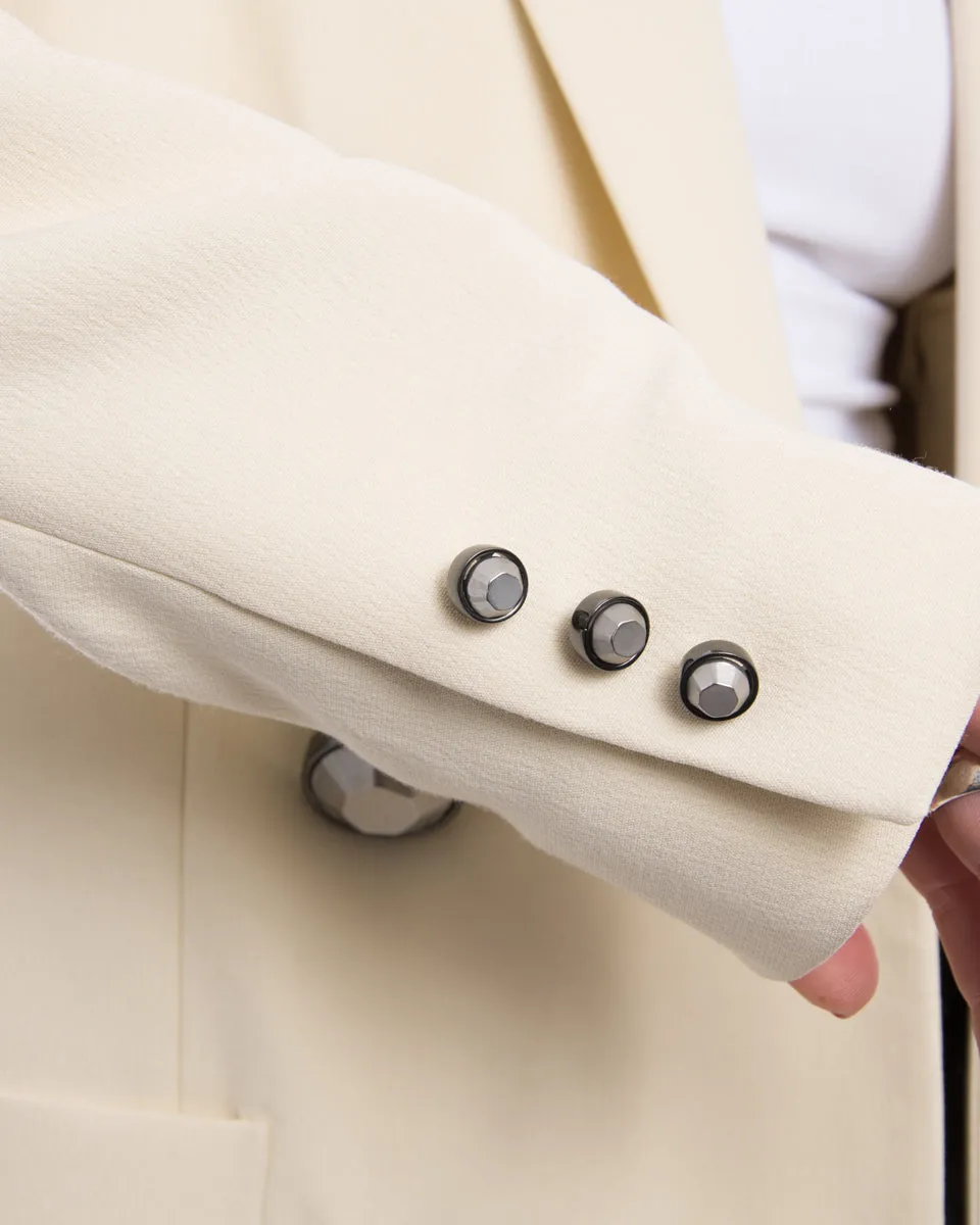 Christopher Kane Spring 2015 Runway Ivory Jacket with Silver Buttons